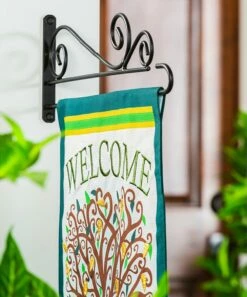 Coupon ⭐ Evergreen Black Swirl Wall-Mount Outdoor Flag Hanger 🔔 -Outlet Evergreen Shop zu73254866 alt 2 tm1558126813