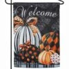 Top 10 ❤️ Evergreen Black Elegant Pattern Pumpkins Outdoor Flag ❤️