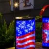 Hot Sale ✔️ Evergreen Red & Blue Stars & Stripes Solar Lantern 🎁