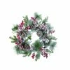 Deals 😀 24'' Red & Green Pine Cone Berry Wreath ❤️