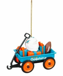 Flash Sale 😉 Evergreen Miami Dolphins Team Wagon Ornament 🎁