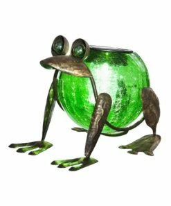 Budget ⌛ Evergreen Green Frog Solar Figure ✨