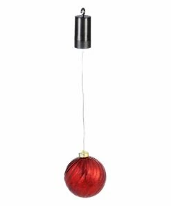 Brand new π Evergreen Red 5" Outdoor LED Ball Ornament π