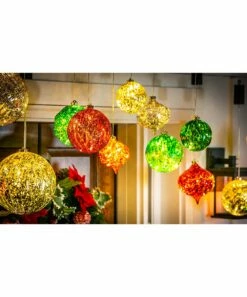 Best Sale 🎉 Evergreen Red 6" Outdoor LED Ball Ornament ⭐ -Outlet Evergreen Shop zu80763849 alt 2 tm1566396731