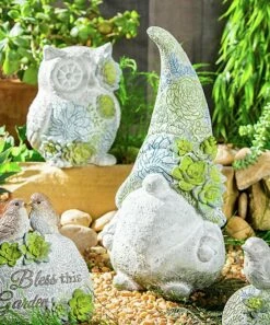Discount ✨ Evergreen Blue & Green Succulent Gnome Statue 🧨 -Outlet Evergreen Shop zu82273647 alt 3 tm1572542379