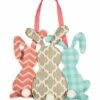 Wholesale 🎉 Evergreen Pink & Blue Pattern Bunny Trio Door Hanger 👏