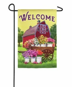 Hot Sale 😀 Evergreen Yellow & Green Flower Farm 'Welcome' Outdoor Flag 🤩