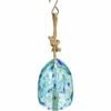 Brand new 🤩 Evergreen Beige & Light Blue Art Glass Speckle Bell Windchime 🎉