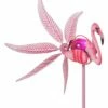 New 👏 Evergreen Pink Flamingo Solar Wind Spinner Stake ⭐