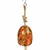 Brand new ⭐ Evergreen Beige &Orange Art Glass Speckle Bell Chime 🛒