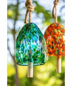 Buy 🤩 Evergreen Beige & Turquoise Art Glass Speckle Bell Windchime 🛒 -Outlet Evergreen Shop zu82974347 alt 1 tm1658521512