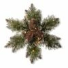 Cheapest 👍 Green 14" LED Glittery Bristle Pine Snowflake Wreath 🔥