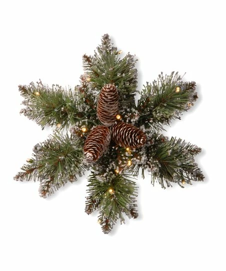 Cheapest π Green 14" LED Glittery Bristle Pine Snowflake Wreath π₯ 1 Cheapest π Green 14" LED Glittery Bristle Pine Snowflake Wreath π₯