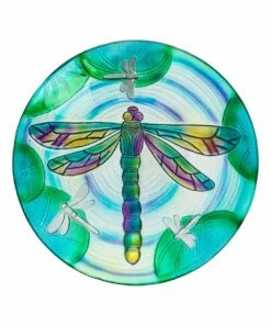Flash Sale 💯 Evergreen 18'' Teal & White Fluttering Dragonfly Pond Bird Bath 😍 -Outlet Evergreen Shop zu83397770 alt 1 tm1577454070