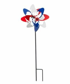 Coupon 🛒 Evergreen Red & Blue Wave Kinetic Windmill Garden Stake 😀