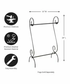 Cheap 🎉 Evergreen Black Scroll-Frame Garden Outdoor Flag Stand 😀 -Outlet Evergreen Shop zu83668708 alt 2 tm1649357280