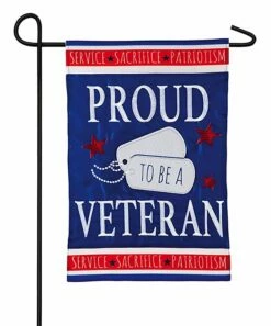Best reviews of ๐ Evergreen Red, White & Blue 'Proud Veteran' Appliquรฉ Outdoor Flag ๐