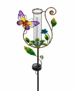 Top 10 ⭐ Evergreen Butterfly Twinkling Light Solar Rain Gauge Garden Stake ⭐