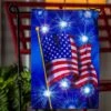 Budget ❤️ Evergreen Waving Flag & Fireworks Light-Up Solar Outdoor Flag 😀