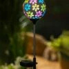 Flash Sale 🔔 Evergreen Blue & Purple Mosaic Globe Solar Garden Stake 😍