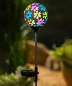 Flash Sale π Evergreen Blue & Purple Mosaic Globe Solar Garden Stake π