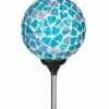 Budget 🛒 Evergreen Blue & Pink Mosaic Globe Solar Garden Stake 💯