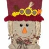 Wholesale 🎉 Evergreen Burgundy & Tan Mrs. Scarecrow 18'' Burlap Outdoor Flag 😍