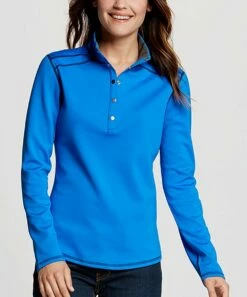 Promo ❤️ Cutter & Buck Blue Evergreen Reversible Overknit Pullover - 👩 Women & Plus ⌛