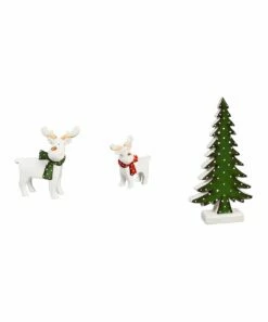 Hot Sale β Evergreen Red & Green Reindeer Figurine Set π―