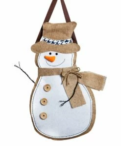 Cheap 👍 Evergreen White & Brown Snowman Door Décor 🛒 -Outlet Evergreen Shop zu88792906 alt 1 tm1629828850