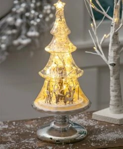 Budget 👏 Evergreen Gold Winter Scene Tree Musical Light-Up LED Décor ✔️