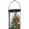 Discount 😉 Evergreen Cardinal & Winter Spruce Solar Glass Lantern ✔️