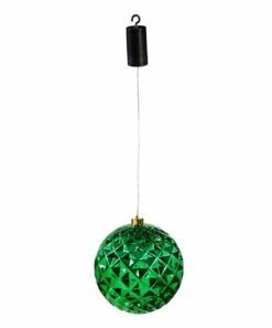 Best Sale 😍 Evergreen Green & White Twinkling Round 8" LED Ornament ⭐