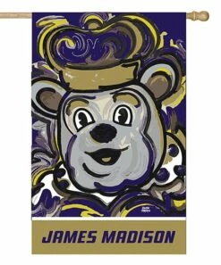 Best Sale ❤️ Evergreen James Madison Dukes Purple Justin Patten Outdoor Flag ✔️
