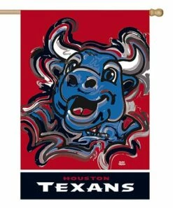 Best Sale 🧨 Evergreen Houston Texans Red Justin Patten Outdoor Flag 💯