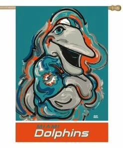 Flash Sale π₯ Evergreen Miami Dolphins Aqua Justin Patten Outdoor Flag π