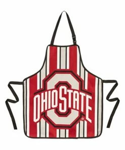 Cheap ✔️ Evergreen Ohio State Buckeyes Red Stripe Logo & Figure Double-Sided Apron ✔️