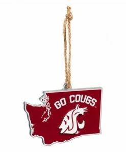 Hot Sale 🔥 Evergreen Washington State Cougars State Ornament 👏