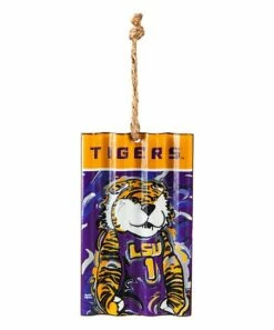 Cheapest ⭐ Evergreen LSU Tigers Mascot Statue Corrugated Metal Ornament 👏
