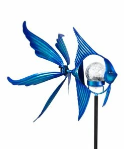 Best reviews of 🛒 Evergreen Blue Fish Solar Wind Spinner Stake 😍