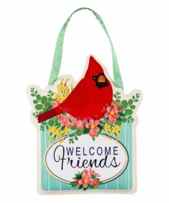 New 🔥 Evergreen Blue & Red Spring Floral Cardinal Door Décor 🥰 -Outlet Evergreen Shop zu91252980 alt 1 tm1606919992