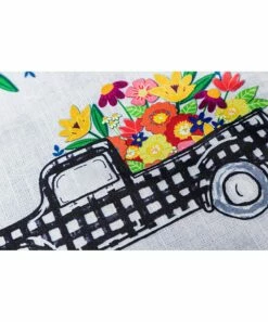 Budget ⭐ Evergreen Orange & Black Gingham Flower Truck Outdoor Flag 😉 -Outlet Evergreen Shop zu91254345 alt 2 tm1606919992