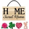 Best Sale 😍 Evergreen Tan & Pink 'Home Sweet Home' Interchangeable-Icons Door Décor Set 🎉