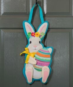 Hot Sale π Evergreen Blue & Pink Egg Bunny Door DΓ©cor π§¨