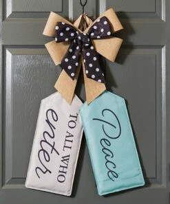 Discount 👍 Evergreen Light Gray 'To All Who Enter' Door Tag 💯 -Outlet Evergreen Shop zu91255769 alt 1 tm1606919838