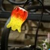 Cheapest 👏 Evergreen Orange & Yellow Glass Flower Solar Garden Stake ✔️