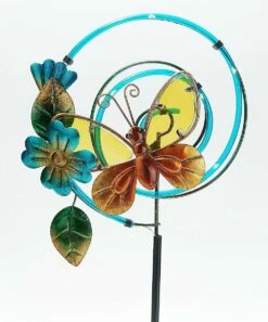 Promo 😉 Evergreen Butterfly Chasing Light Solar Garden Stake 💯 -Outlet Evergreen Shop zu92011541 alt 2 tm1643660776