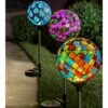 Coupon 💯 Evergreen Rainbow Solar Mosaic Globe Garden Stake 🔥