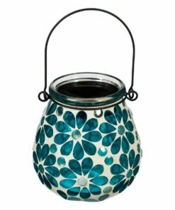 Brand new 🥰 Evergreen Teal Mosaic Solar Lantern 🎉