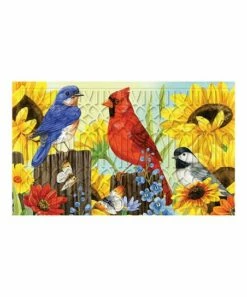 Best deal 👏 Evergreen Yellow Rustic Fence Embossed Doormat 🛒